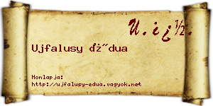 Ujfalusy Édua névjegykártya